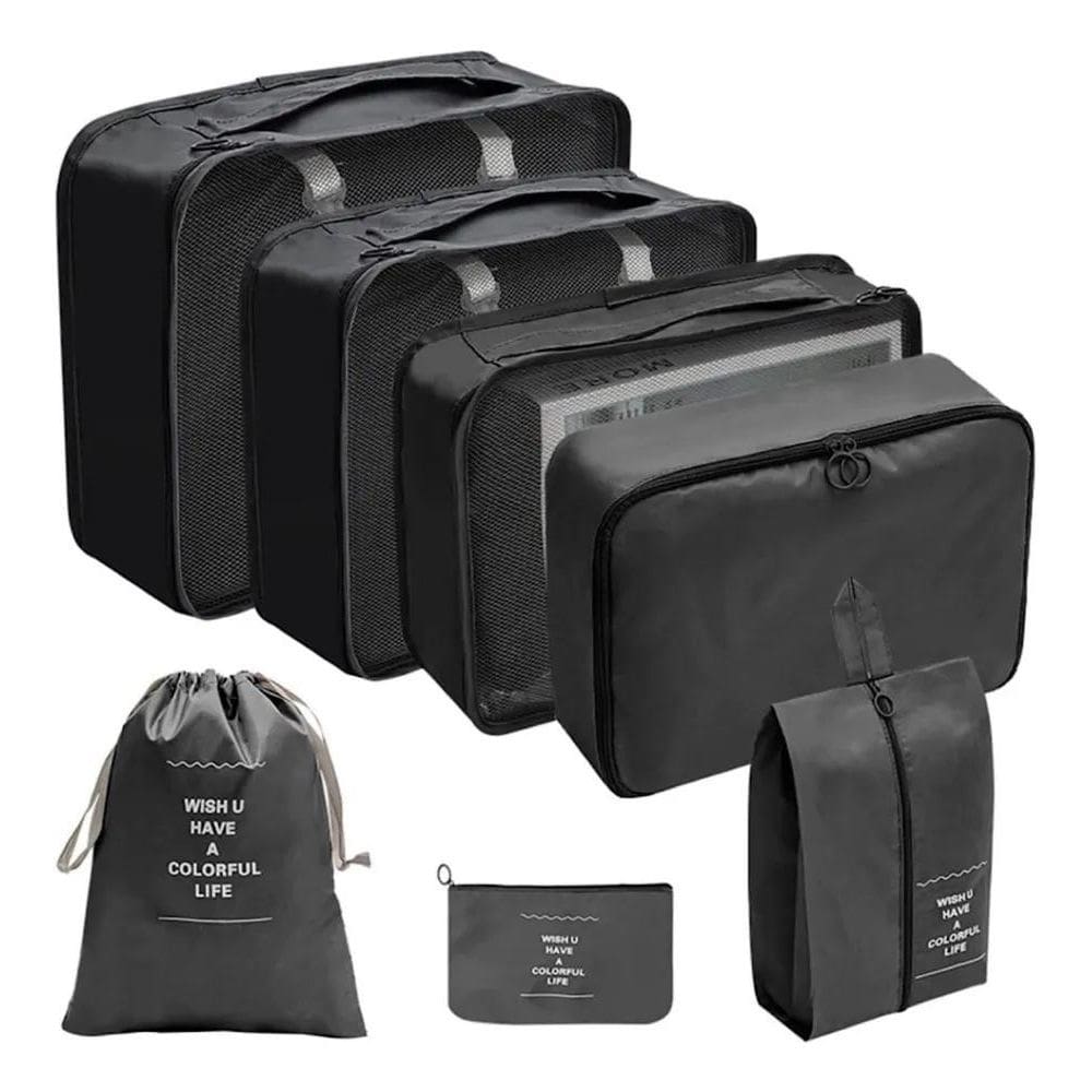 Kit Organizador De Bolsas E Mala Viagem Necessaire 7 Peças