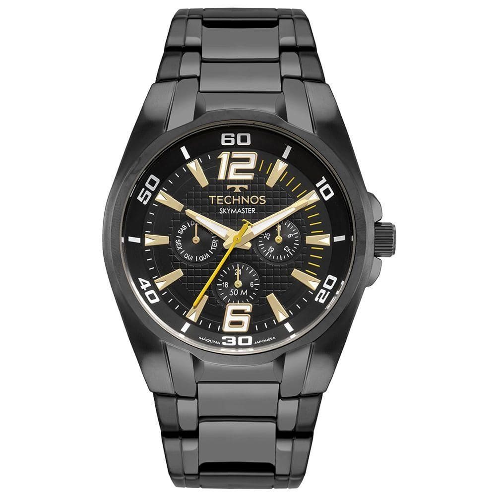 Relógio Technos Masculino Skymaster Preto - 6p79cf-1p