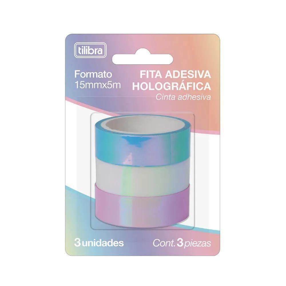 Washi Tape Tilibra Holográfica 15Mm X 5Mm 3Un.