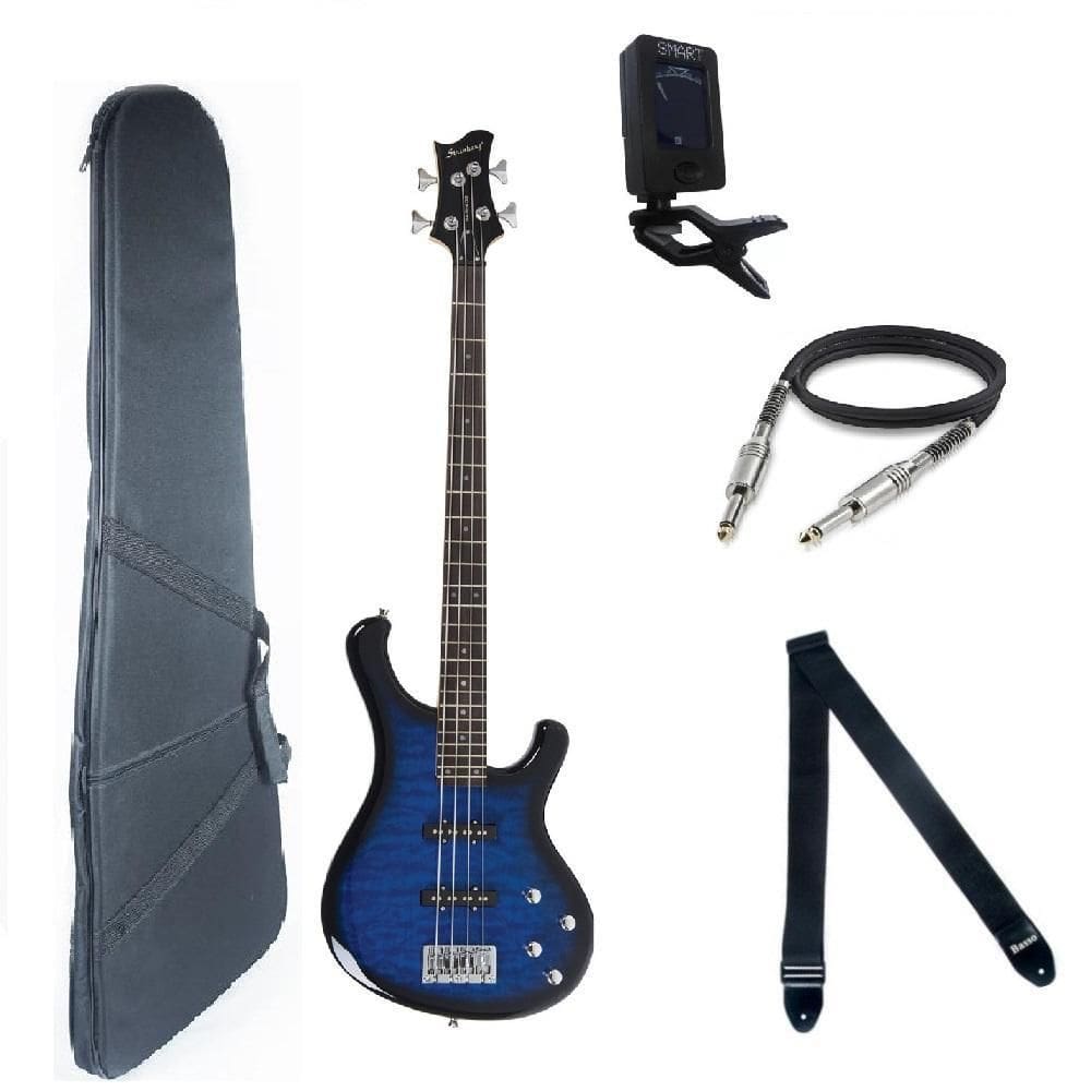 Baixo 4 Cordas Ativo Strinberg Sab40 Azul + Acessórios