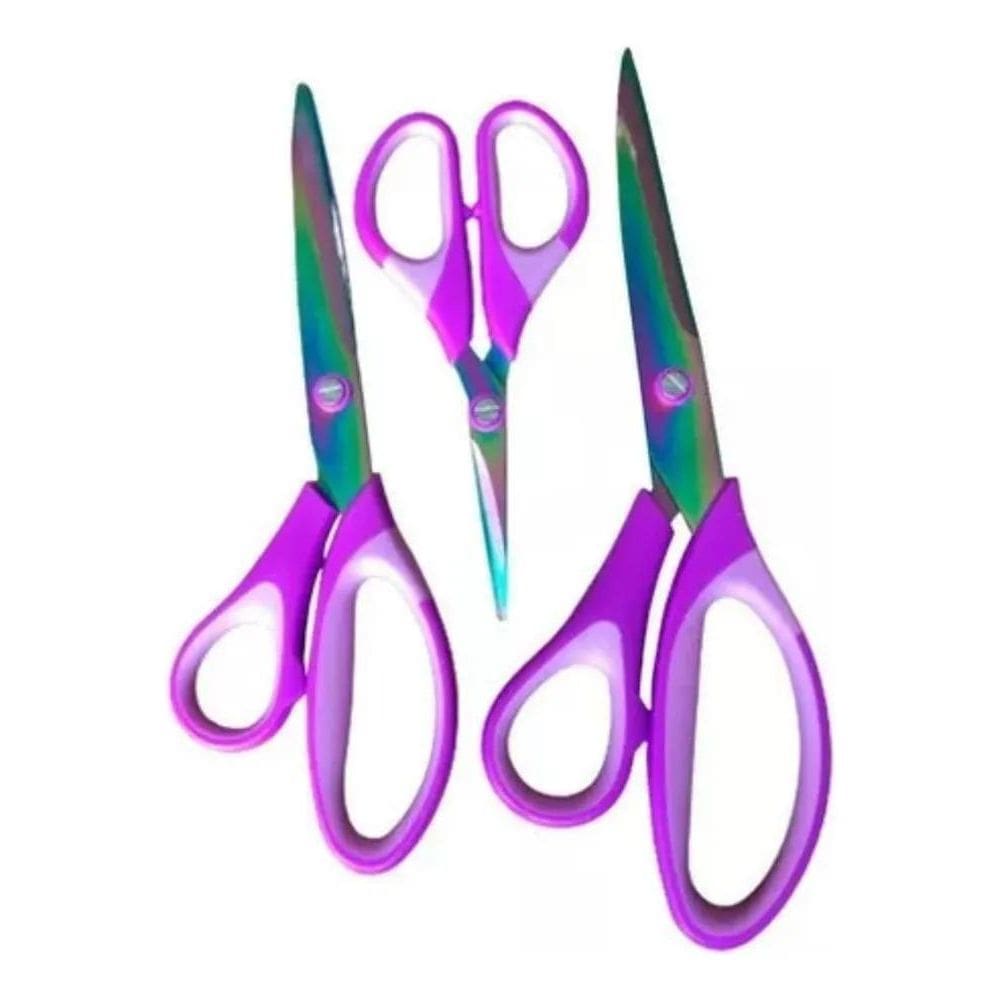 2X Kit Tesoura De Costura Profissional Titânio Lar Das Fitas