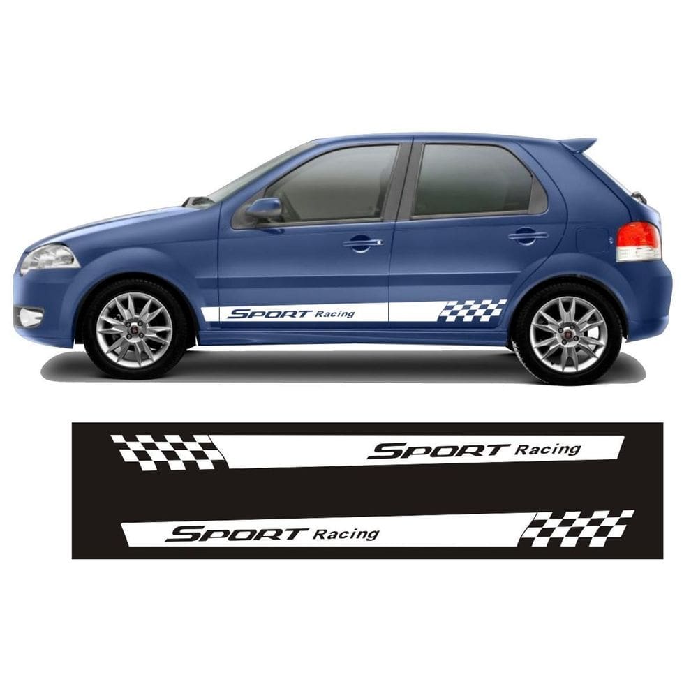 Adesivo Sport Racing Palio 4 Portas Hatch Faixa Lateral