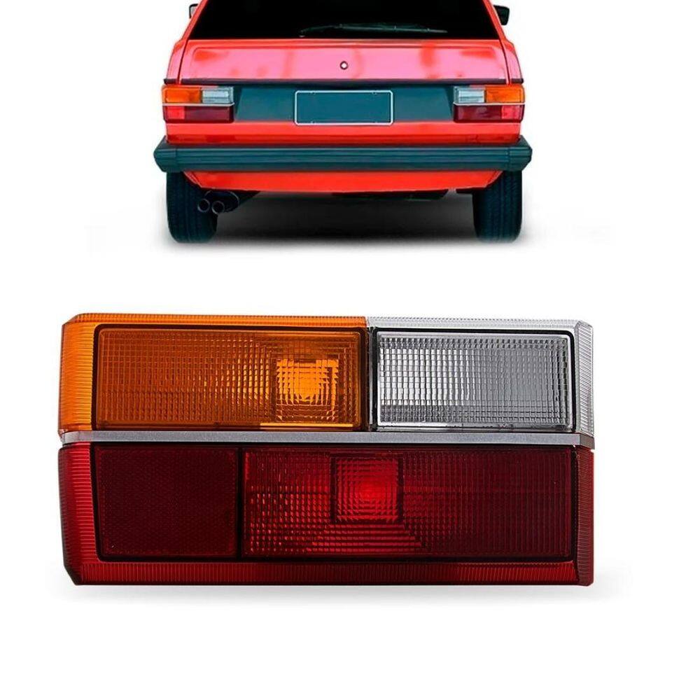 Lanterna Traseira Gol 1980/1986 Ambar Friso Cromado