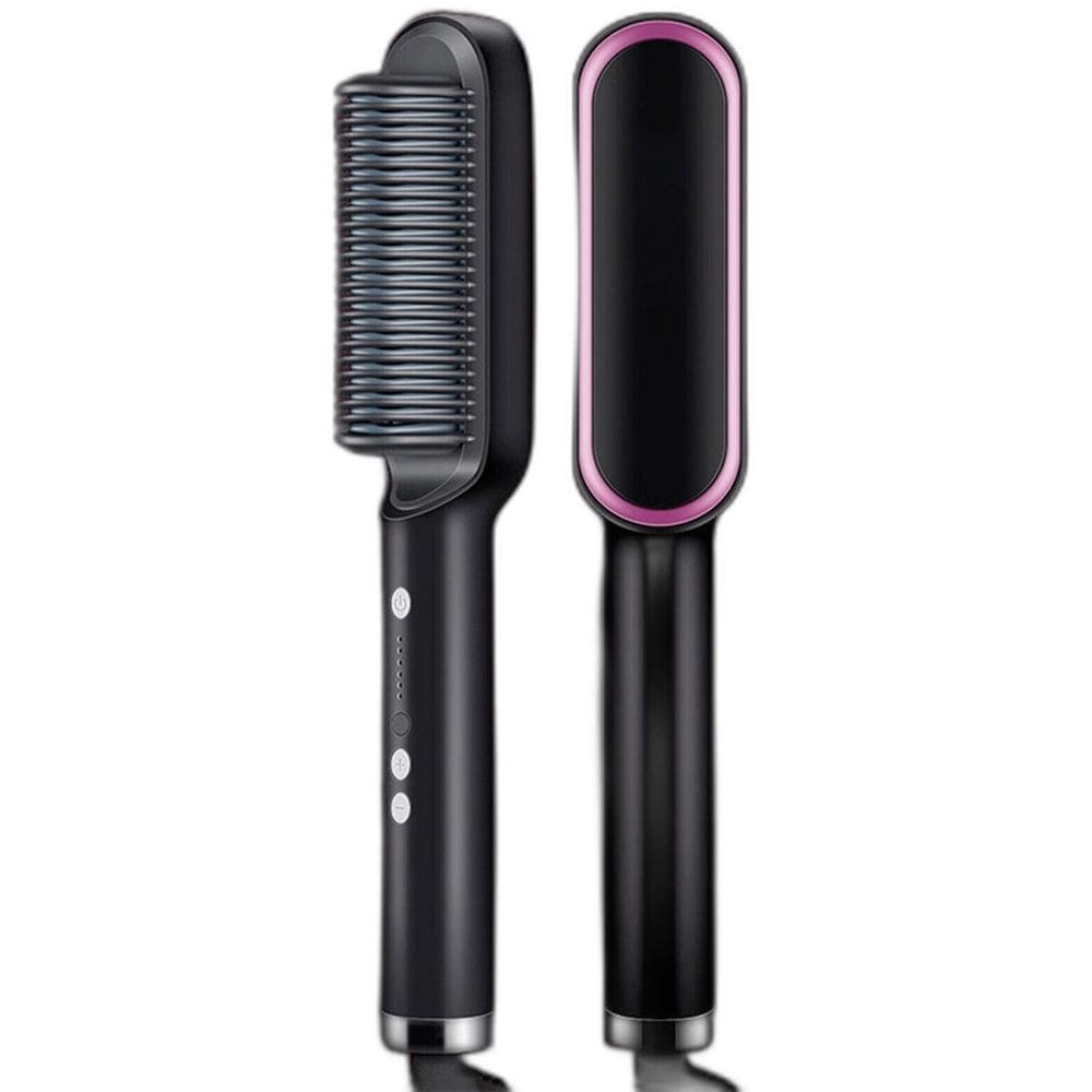 Escova 3 Em 1 Elétrica Secadora Alisadora Cabelo 110/220V