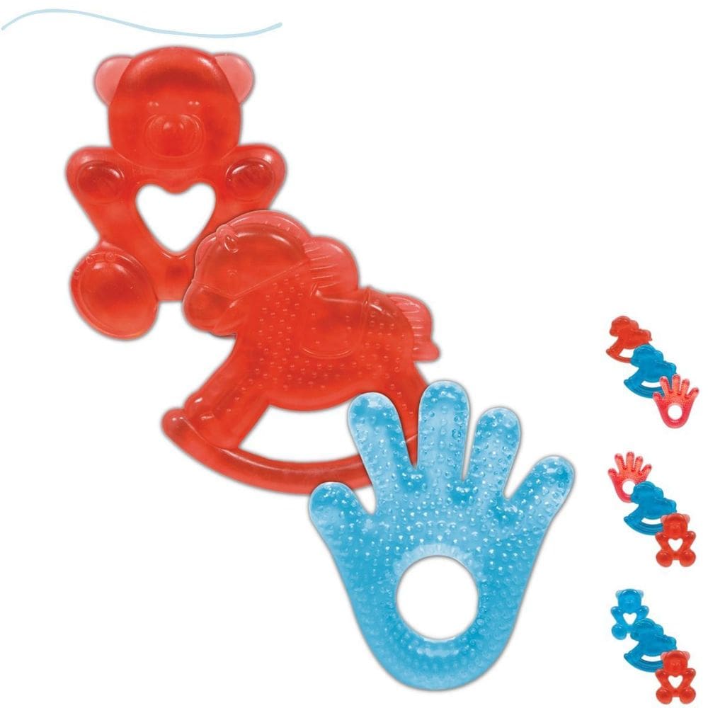 Kit 3 Mordedores Buba Infantil Bebe Agua Resfriavel Gelado