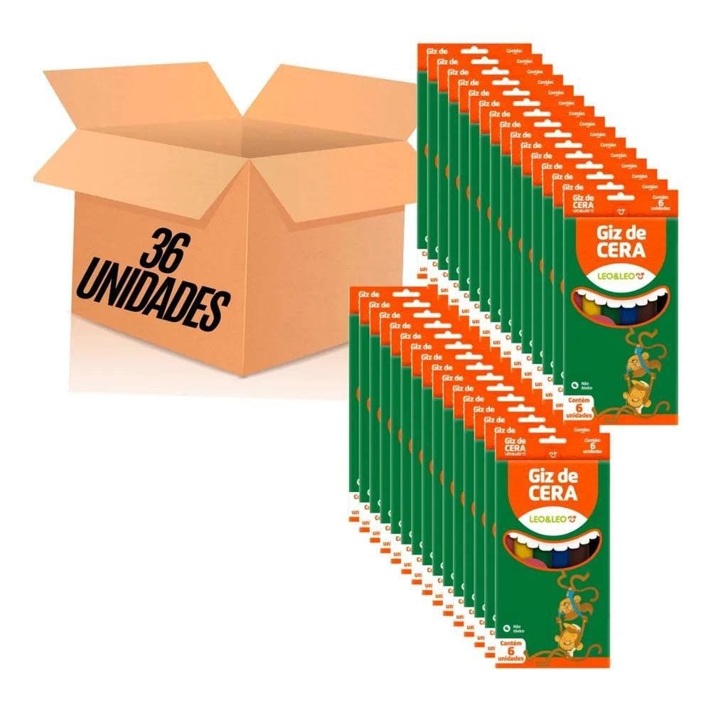 2X Giz De Cera Para Escola Lembrancinhas Festa 36 Unidades L