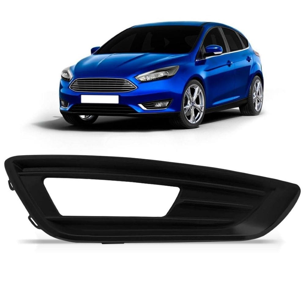 Moldura Milha Parachoque Focus 2015 2016 2017 Com Furo Preto