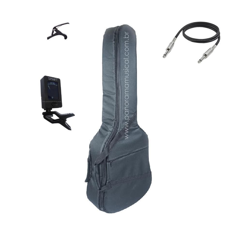 Acessórios Para Violão Clássico Capa +Cabo +Afinador +Capo
