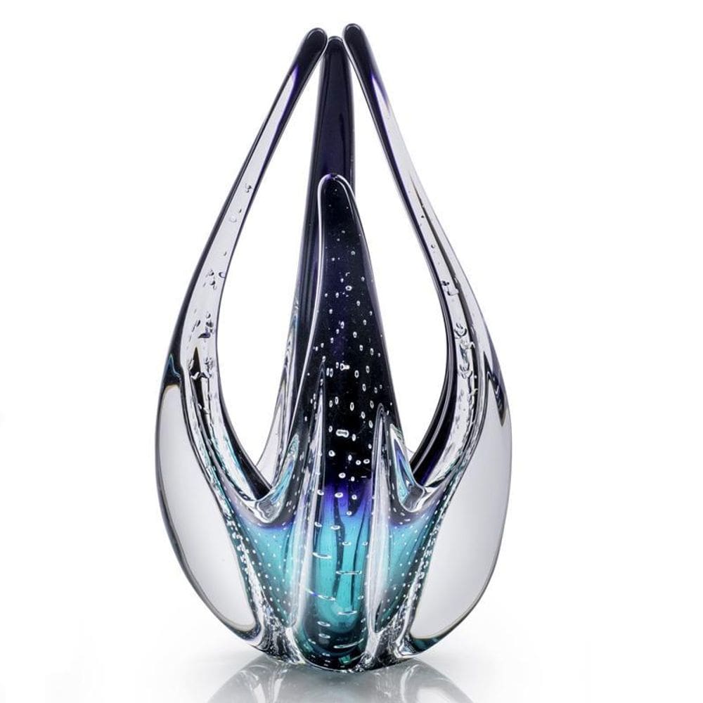 Escultura Cristal Murano Esmeralda E Preto São Marcos 33Cm