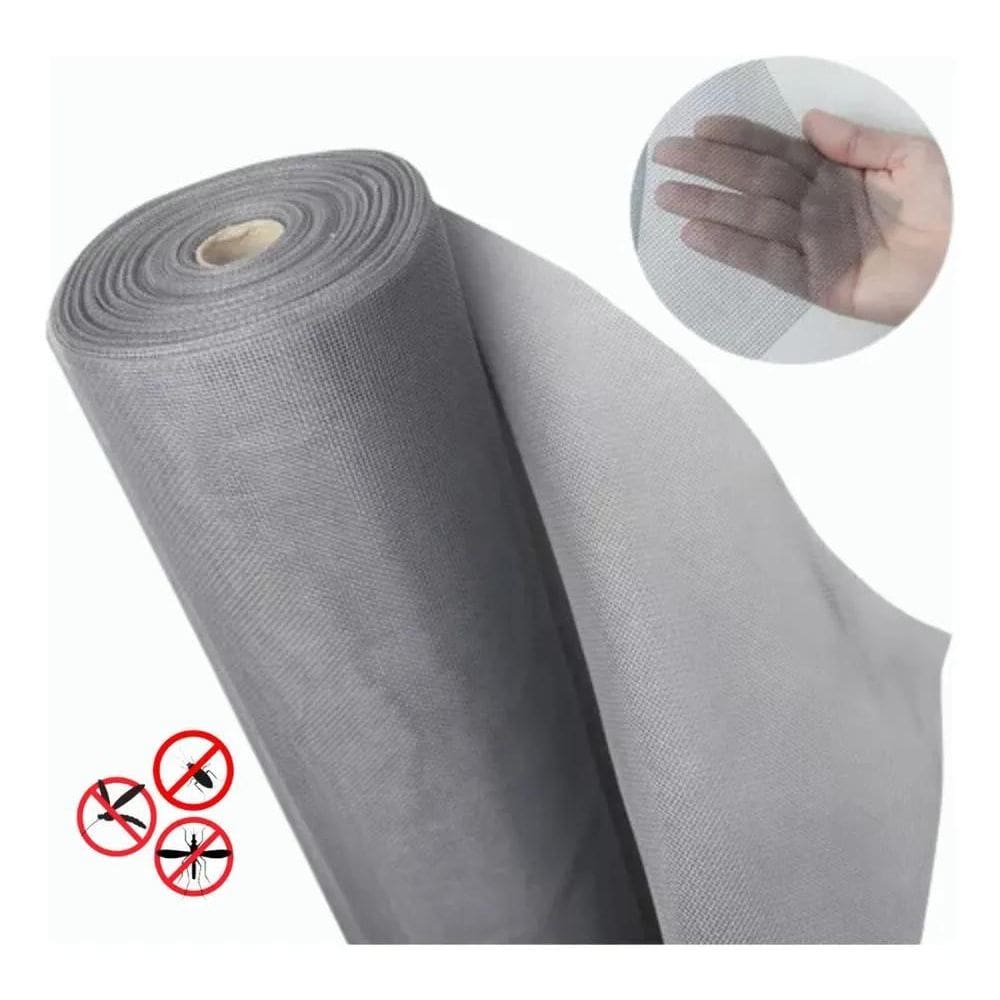 2X Rolo De Tela Mosquiteira Cinza Polietileno 1,50M X 5 Metr