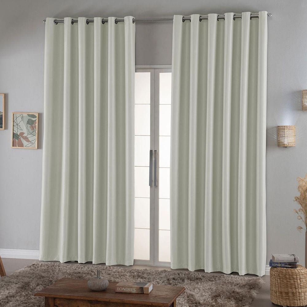 Cortina Blackout 2,00M X 1,30M Em Tecido Palha - Requinte