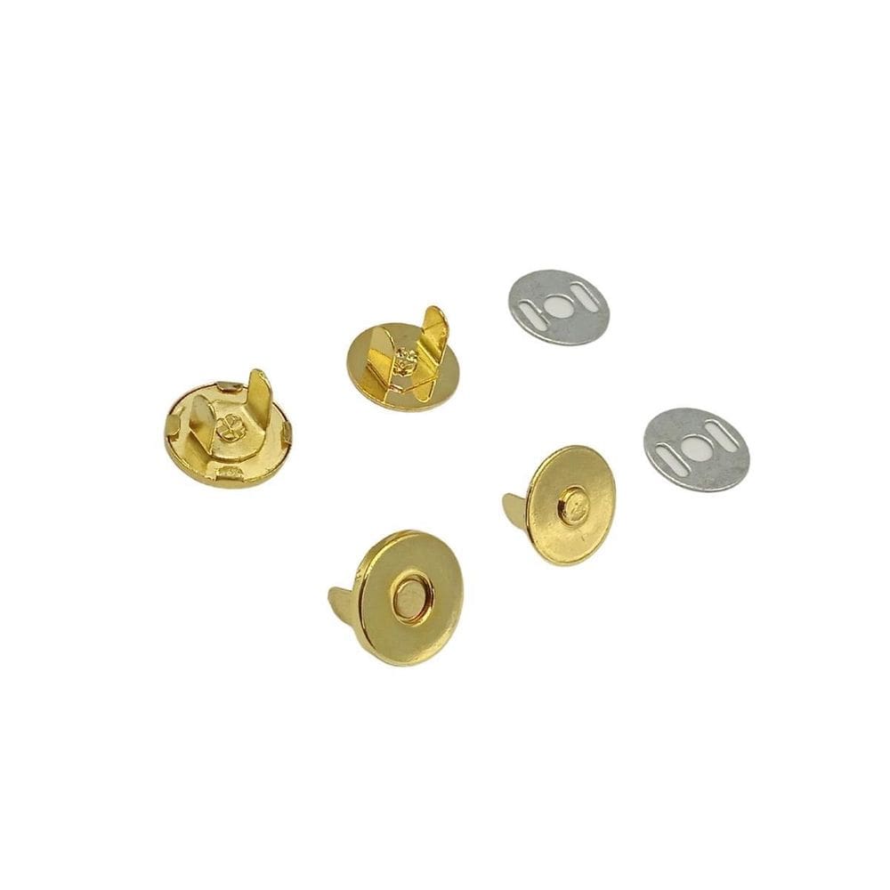Botão Imã Fino 14Mm Ouro - 100 Und