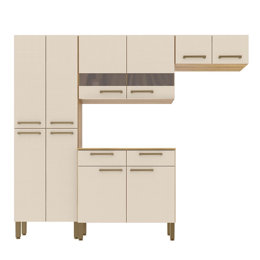 Cozinha (Com Balcão) 8 Portas 2 Portas de Vidro 2 Gavetas Nala Plus - SSX Multicoisas