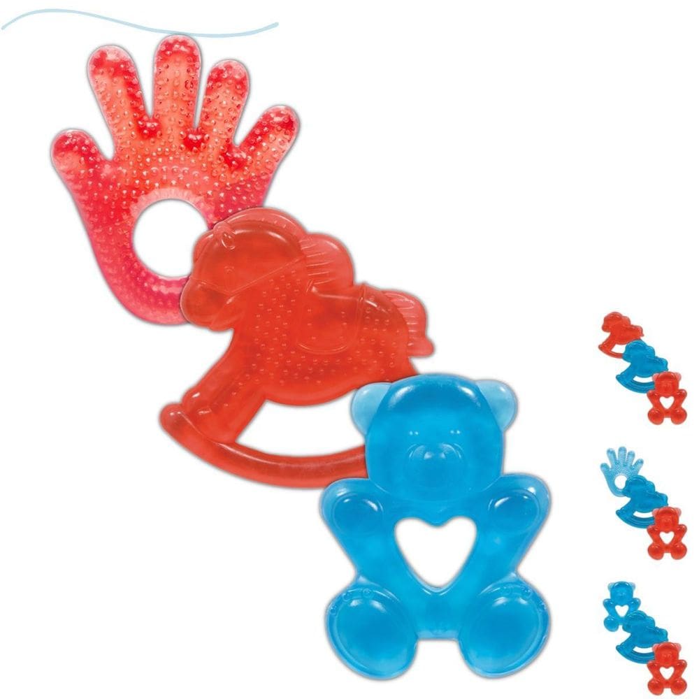 Kit 3 Mordedores Buba Infantil Bebe Agua Resfriavel Gelado