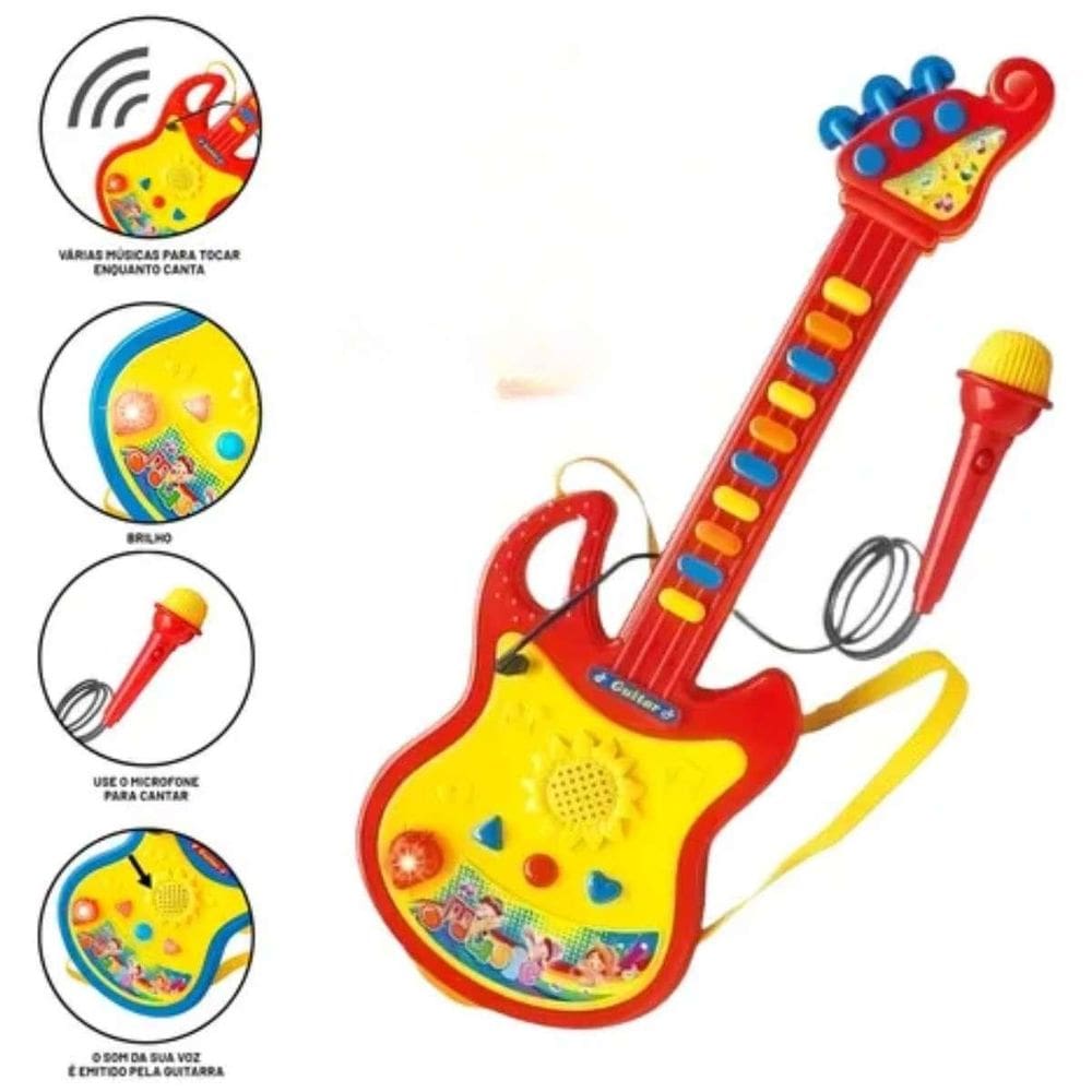 Guitarra Musical Compacta Ideal Presente De Natal