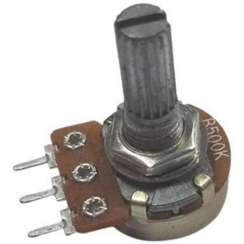 Potenciômetro 500K B L20 Eixo Longo Sem Chave 16Mm