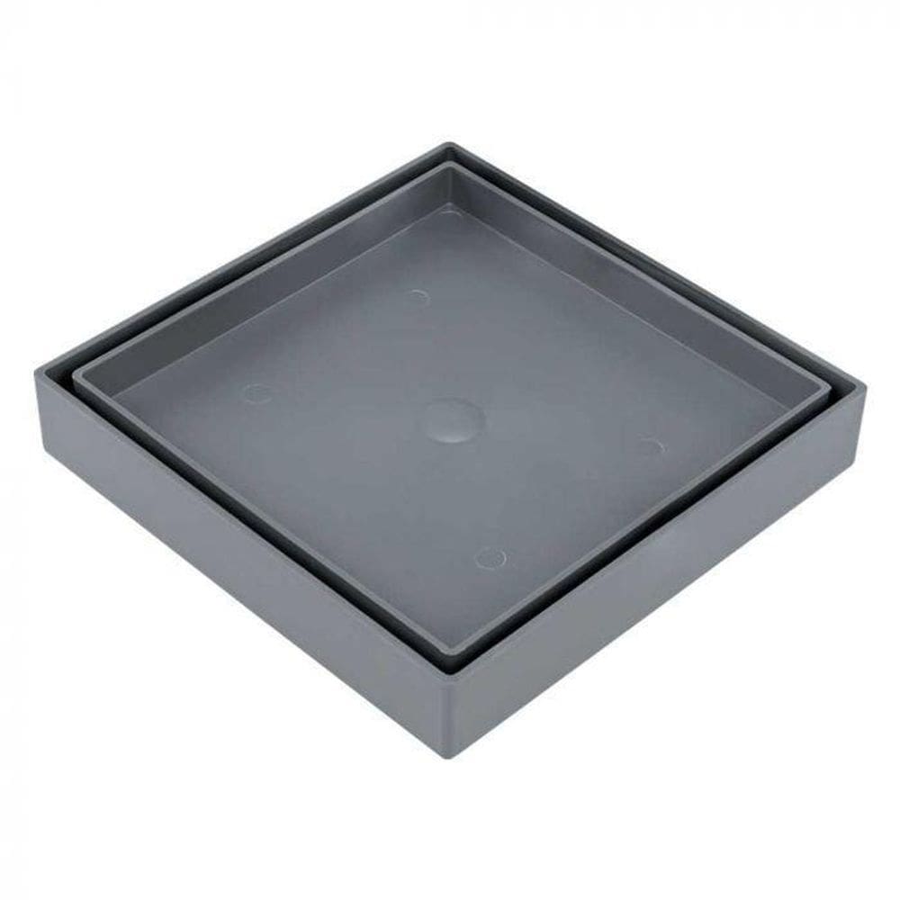 Ralo Oculto 15X15 Invisível Seca Piso Porcelanato Cinza Pvc