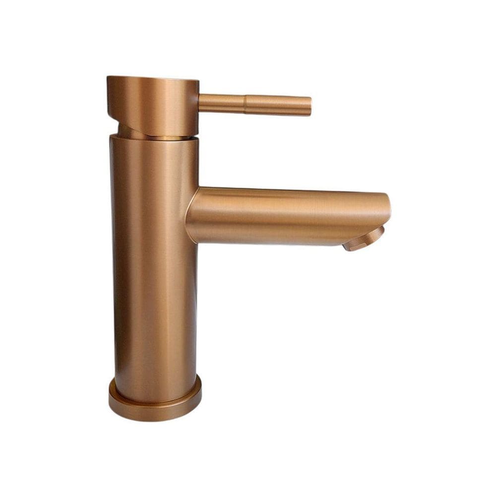 Torneira Banheiro Monocomando Bica Baixa Redonda Rose Gold