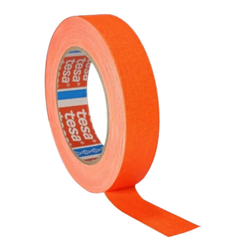 Fita Tecido Gaffer Tape Tesa 24Mm X 25M Laranja Fluorescente