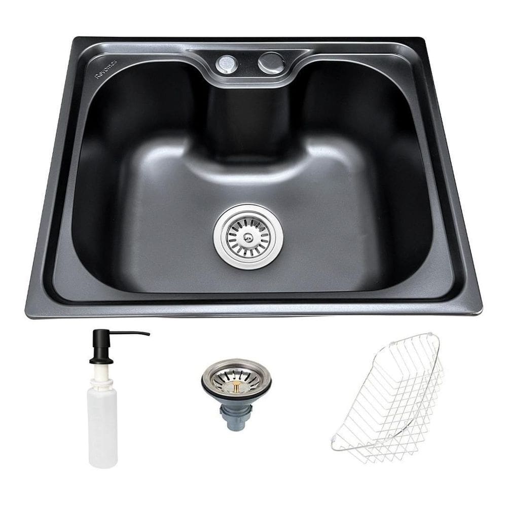 Cuba Cozinha Gourmet Pia Inox Preta Acessórios 50 Cm Revomax