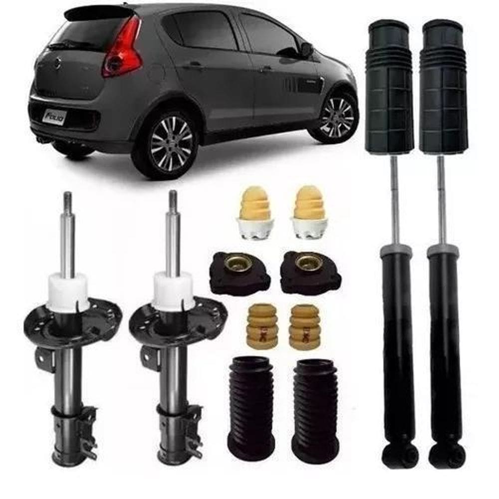 4 Amortecedor+ 4 Kits Suspensão Palio Atractrive