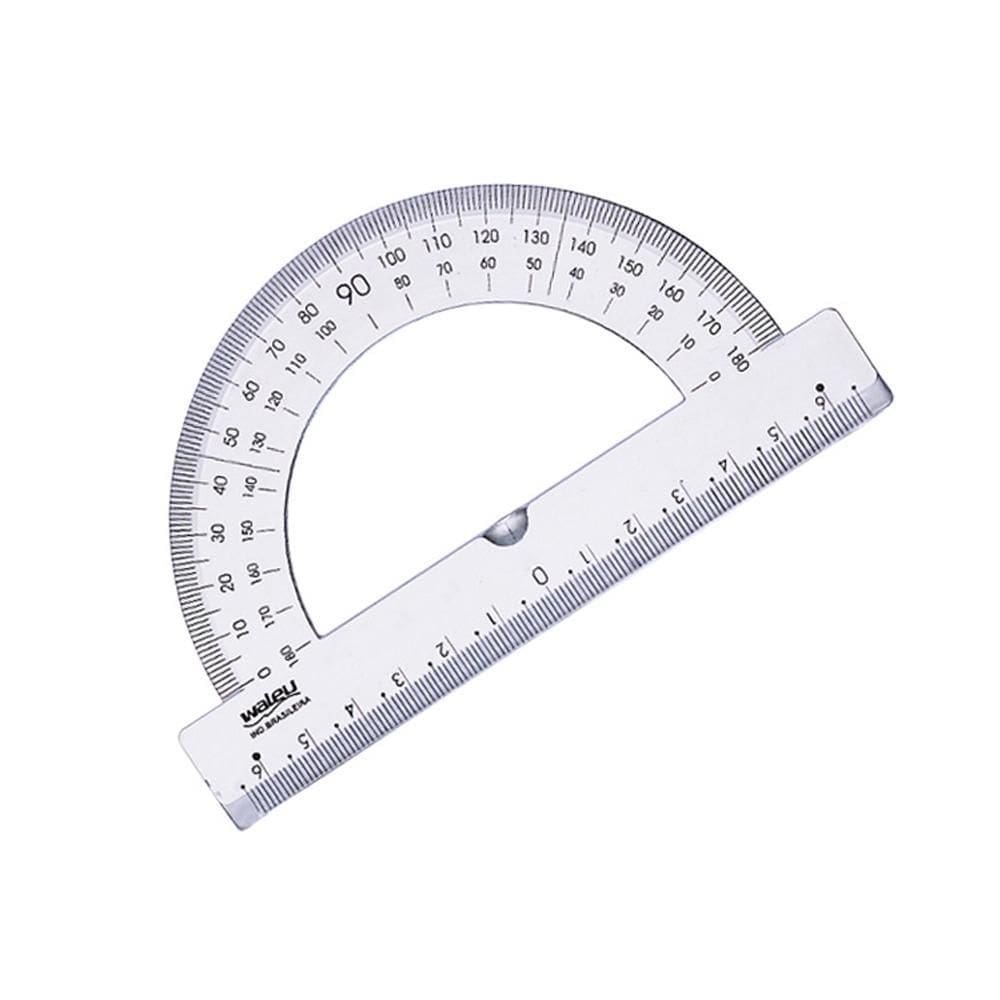 Transferidor Plástico Chanfrado Waleu 180º