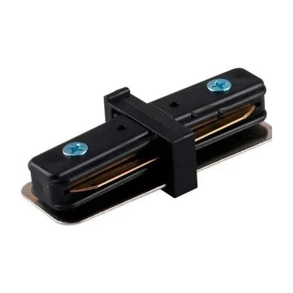 2X Conector Emenda Para Trilho Eletrificado Preto Branco Est