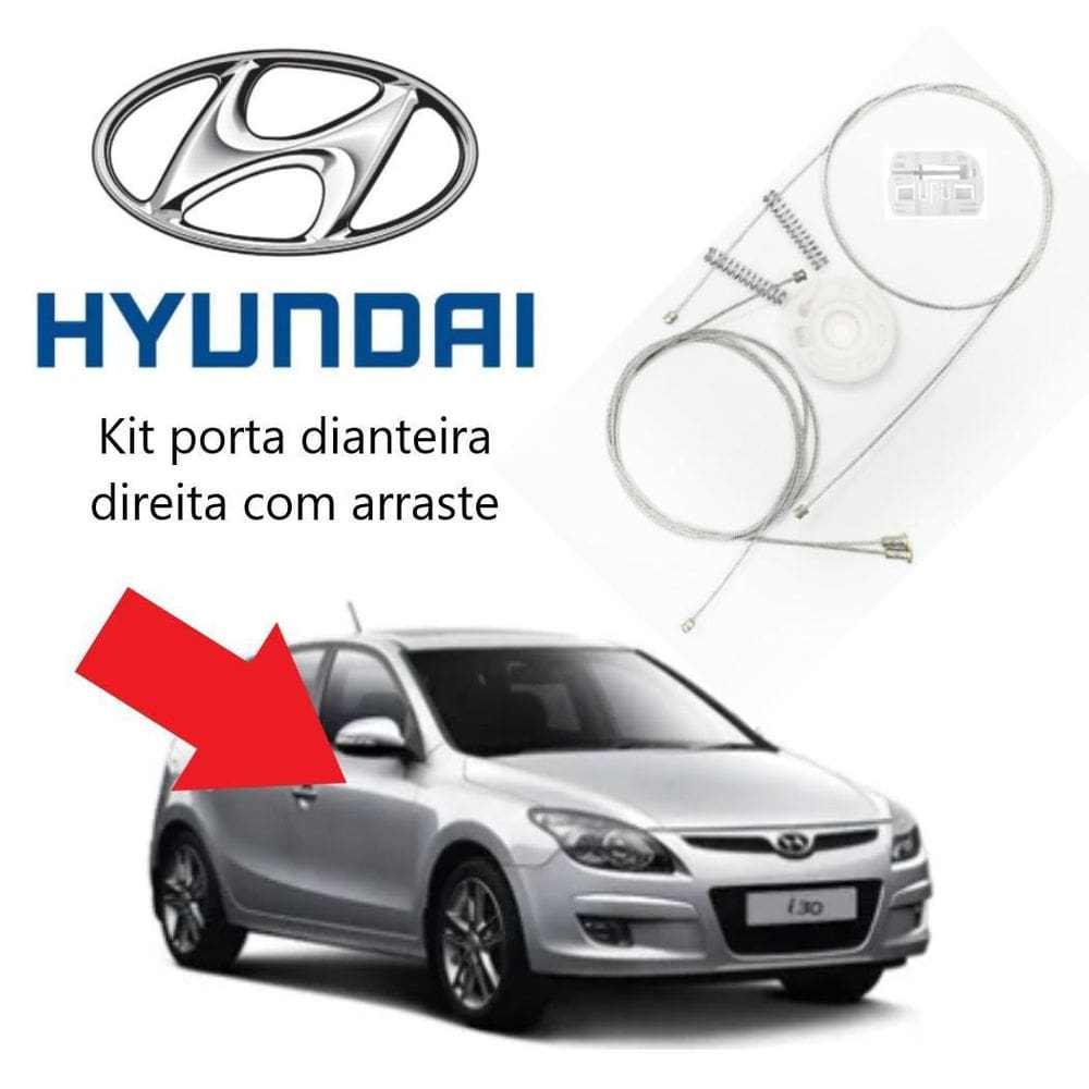 Kit Reparo Máquina De Vidro I30 Dianteiro L/D Com Arraste