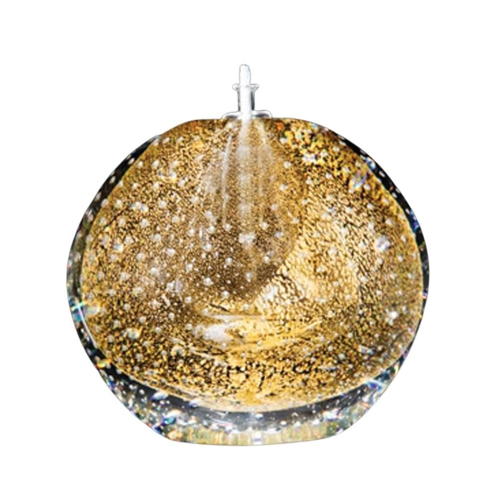 Lamparina Em Cristal Murano Com Ouro 24K - São Marcos 11Cm