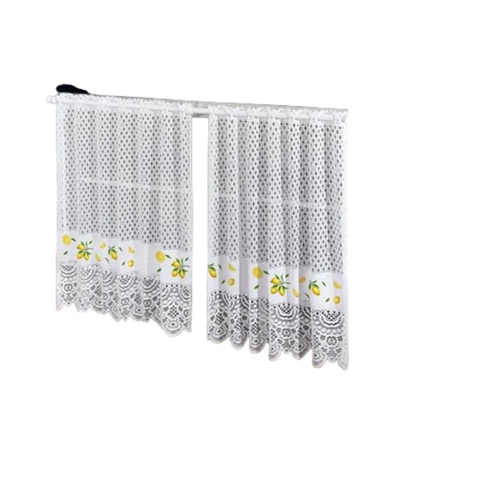 Cortina Pia Vitro Renda Cozinha Limão 1,60X0,80 Alt