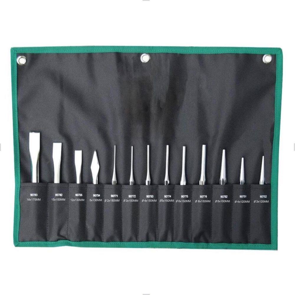 Jogo De Talhadeira Punção E Saca Pino 13Peças St09164Sj Sata