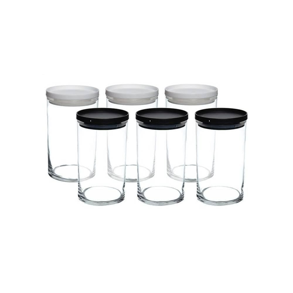 Conjunto De 6 Potes Em Vidro Com Tampa Canary 700 Ml