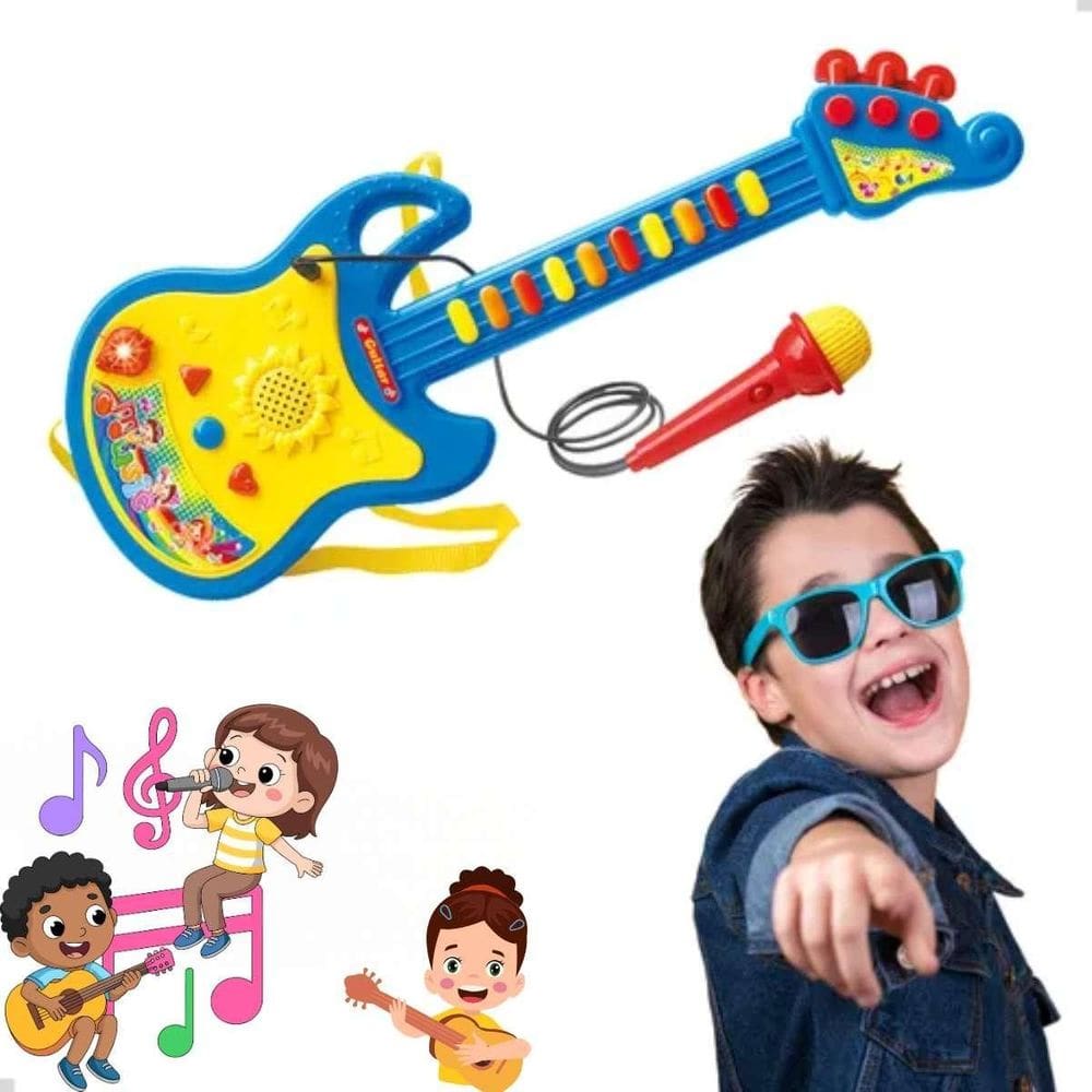 Guitarra Musical Infantil Fácil De Usar Dia Das Crianças