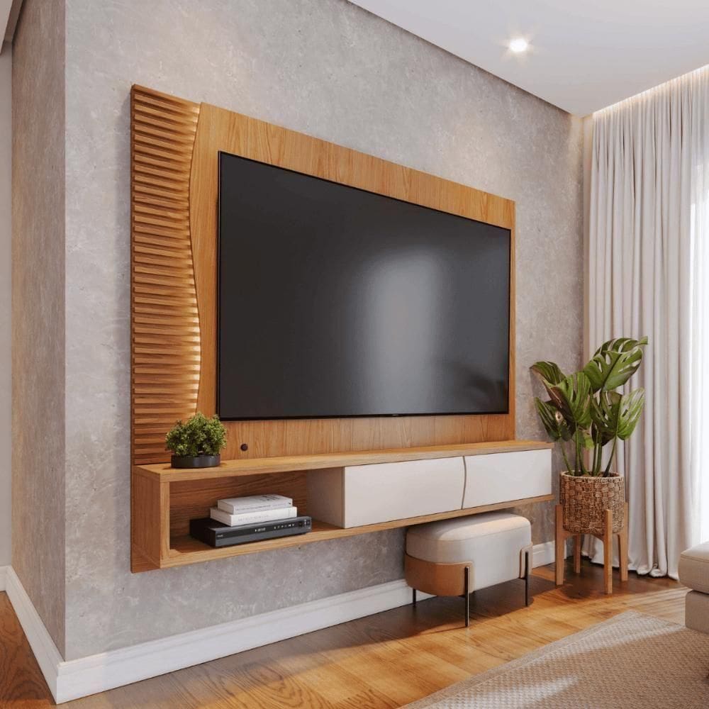 Painel Sala Acadia Freijo Off White Matte