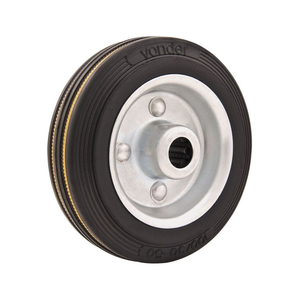 Roda Borracha 8`` Média 180kg Rolete 20mm Vonder