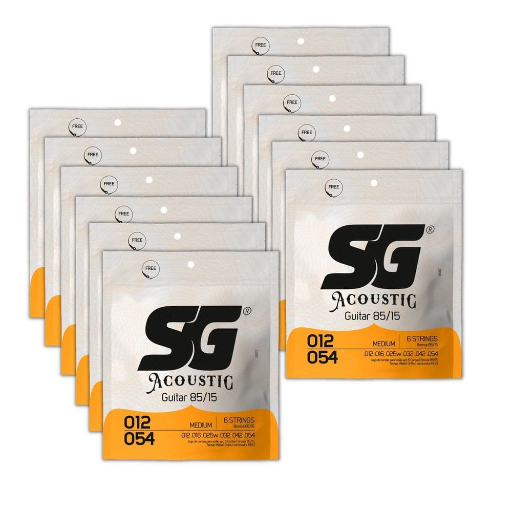 Encordoamento SG Medium 85/15 Violão Aço - Caixa 12 und
