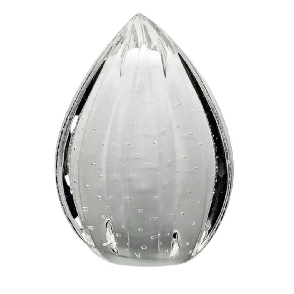 Vaso Pinha Em Cristal Murano Branco - São Marcos 16Cm