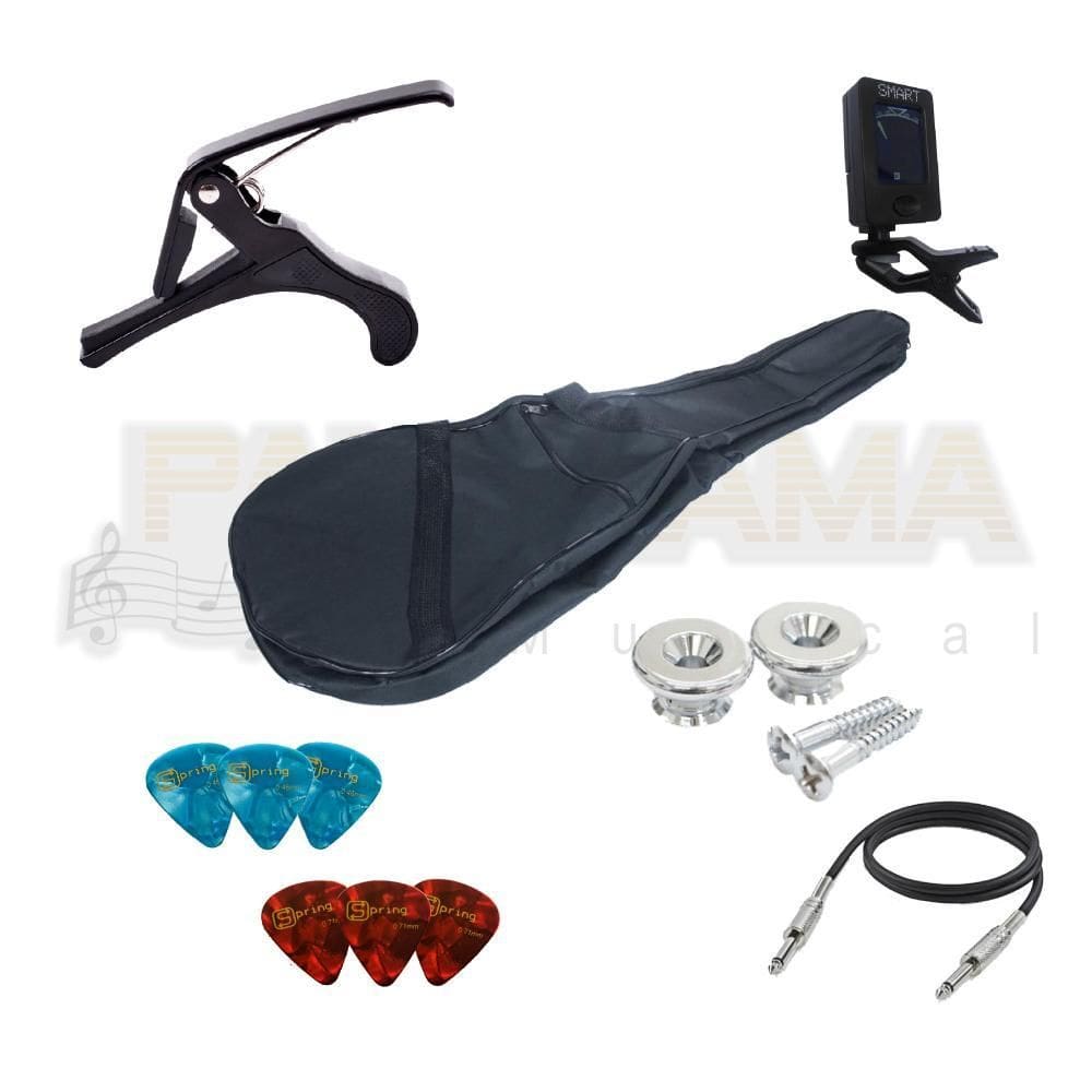 Kit Acessórios Para Violão Folk Elétrico Simples Kit C/7