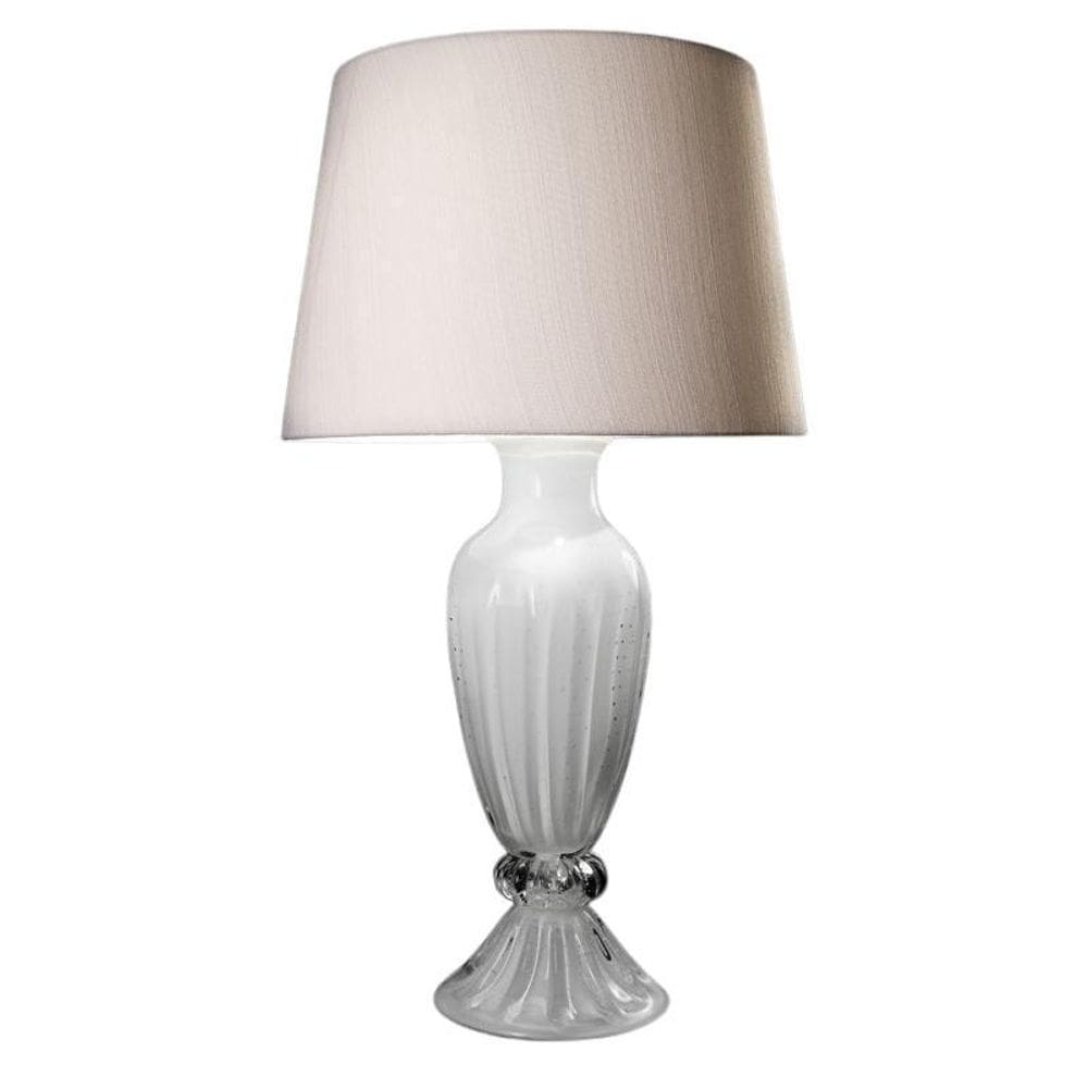 Abajour Em Cristal Murano Branco - São Marcos 60Cm