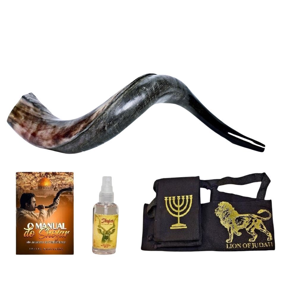 Shofar De Chifre Antilope + Livro + Capa - 71 - 75 Cm