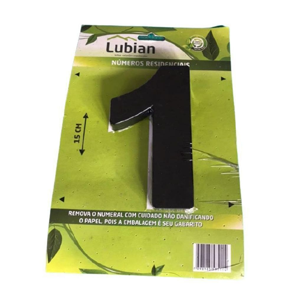 Numeral Um De Plástico Alta Resistência 10Cm Abs Preto