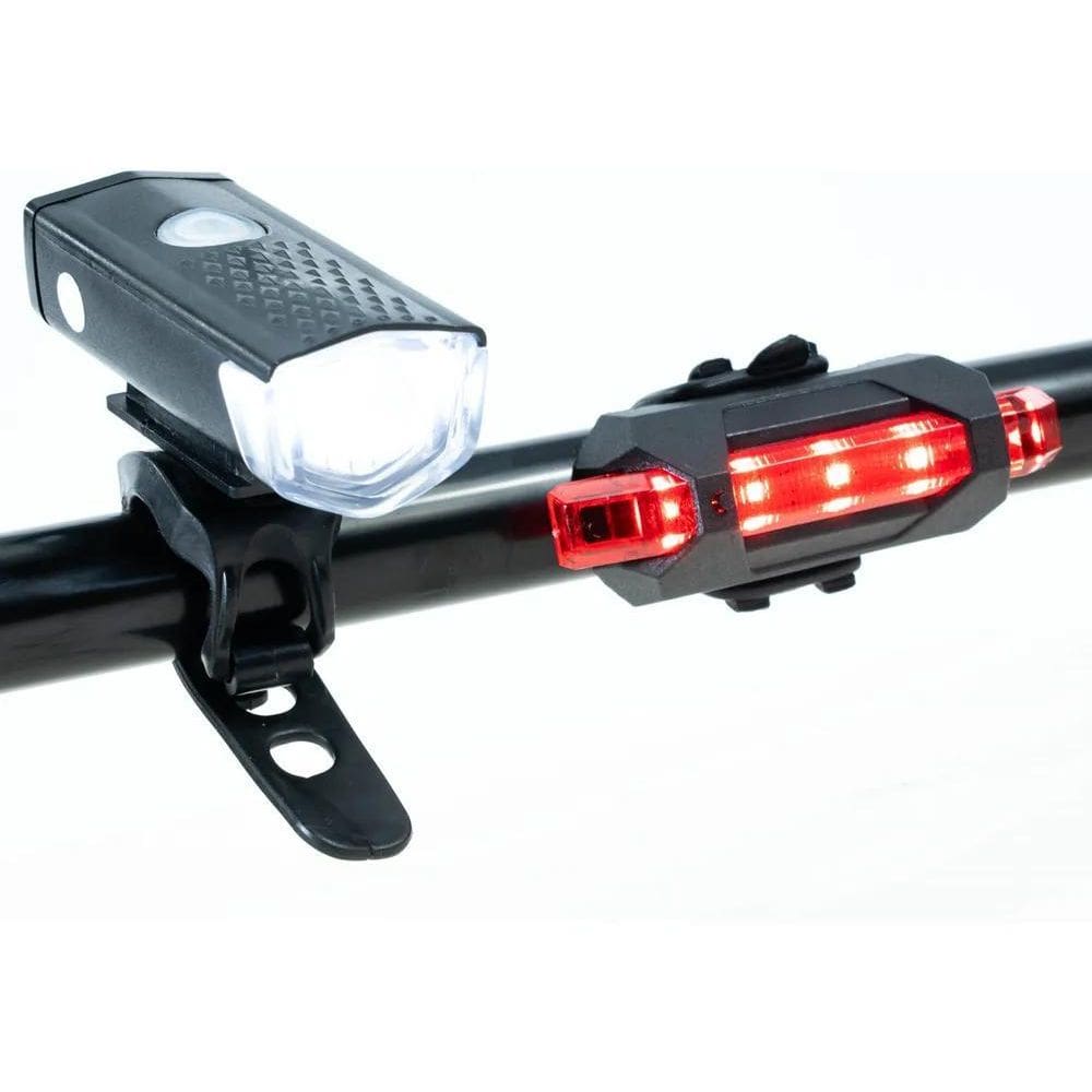 2X Kit Lanterna E Farol Bicicleta Luz Ultra Led A Prova D`Ág