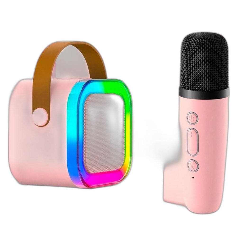 Caixa Som Karaokê Caixinha Infantil Bluetooth Microfone Sem