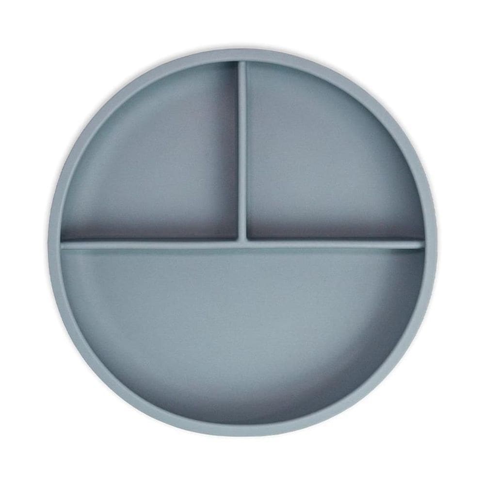 Prato De Silicone Com Ventosa E Divisória Freso Baby - Cinza