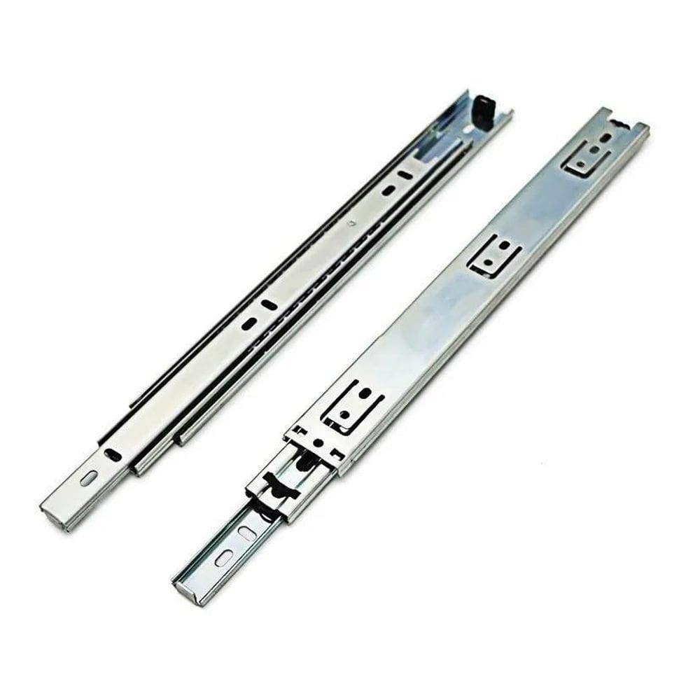2X Par Corrediça Trilho Gaveta Reforçada Telescópica 50Kg 40