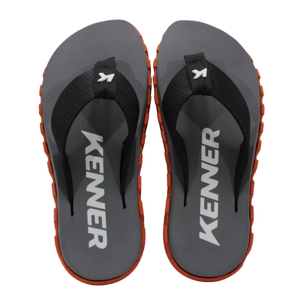 Chinelo Masculino Kenner Megah 02 Preto/Laranja/Cinza