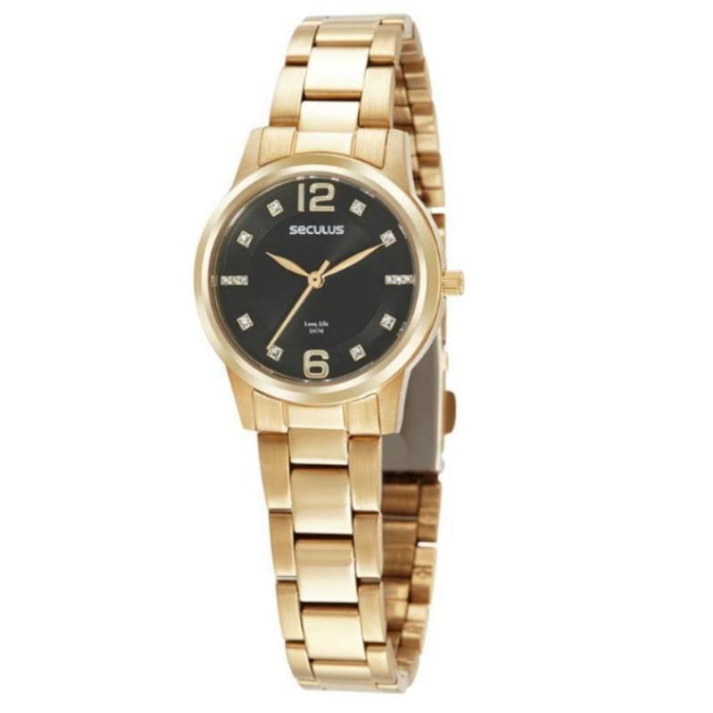 Relógio Seculus Feminino Analógico 44089Lpsvda1 Preto