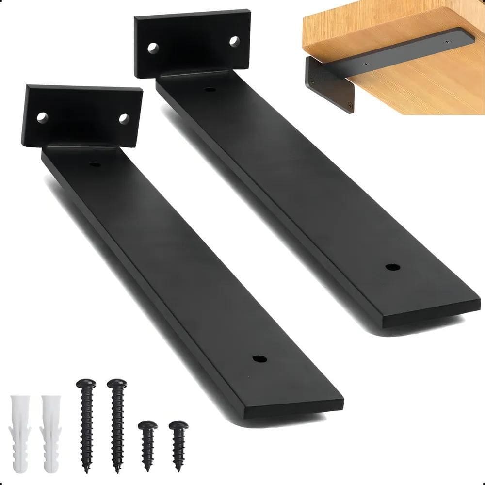 10Cm - Mão Francesa Cantoneira Preta Invisível - Rio Design9