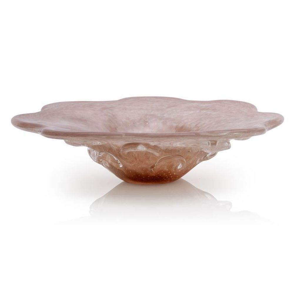 Centro De Mesa Em Cristal Murano Rosa - São Marcos 30Cm