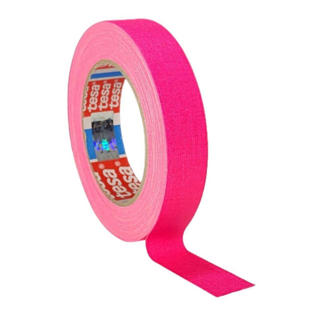 Fita Tecido Gaffer Tape Tesa 24Mm X 25M Rosa Fluorescente